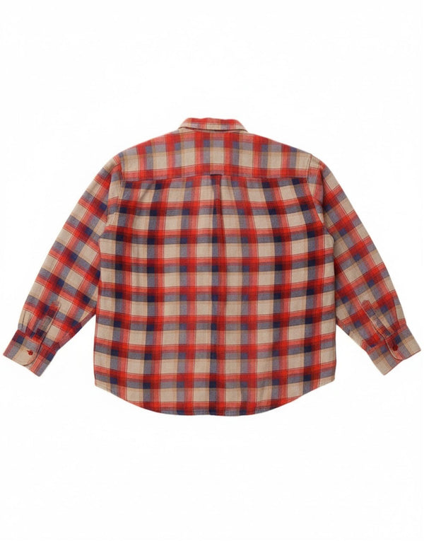 Camicia da uomo in flanella John Peel in cotone a quadri rosso medio
