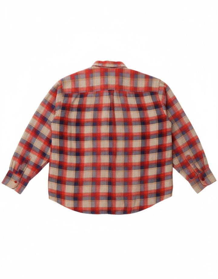 Camicia da uomo in flanella John Peel in cotone a quadri rosso medio