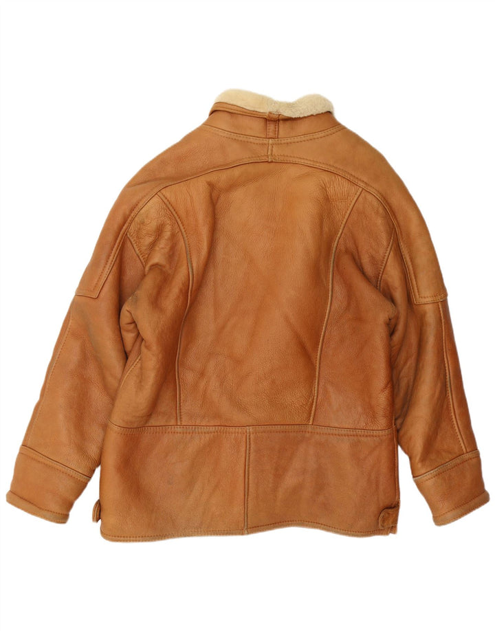 Giacca in shearling vintage da uomo UK 40 Shearling marrone grande