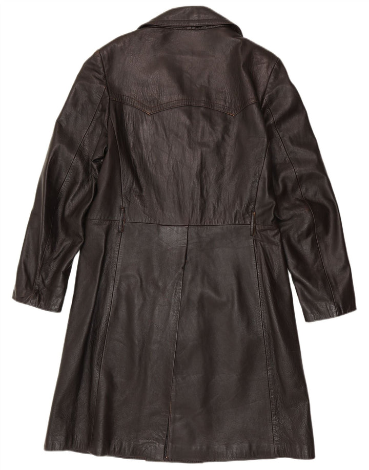 Cappotto in pelle da uomo VINTAGE IT 50 Large in pelle marrone