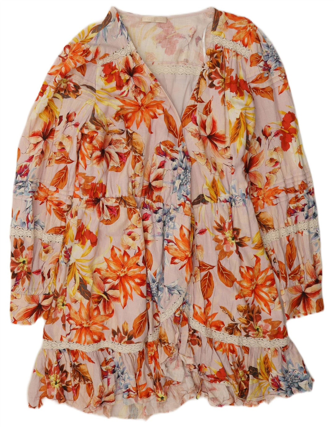 Abito a strati da donna Guess UK 12 Viscosa floreale multicolore media