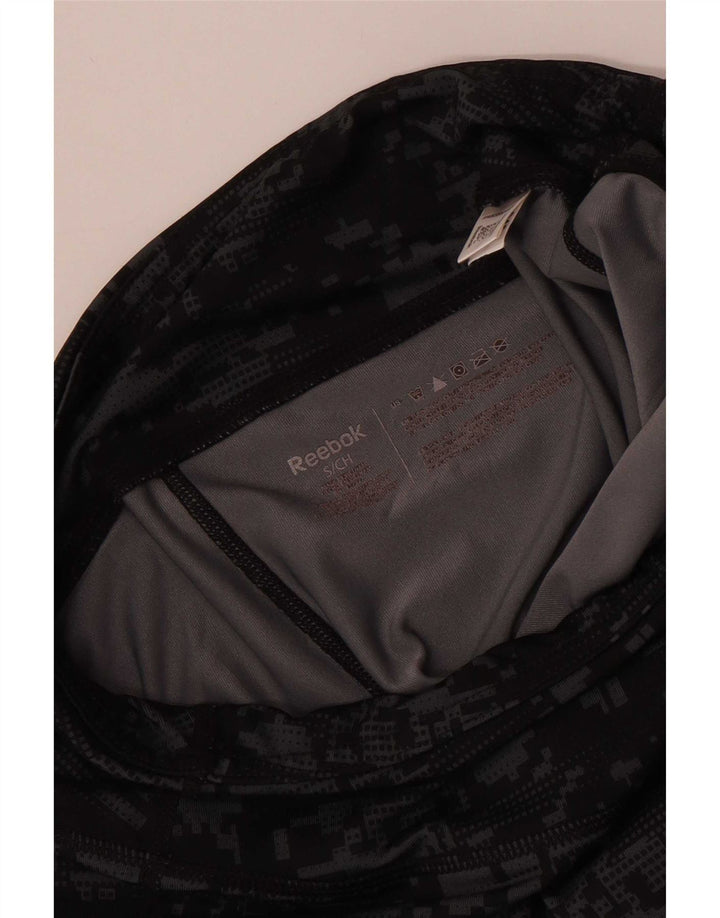 Leggings Capri Reebok da donna UK 8 Small Black Camouflage