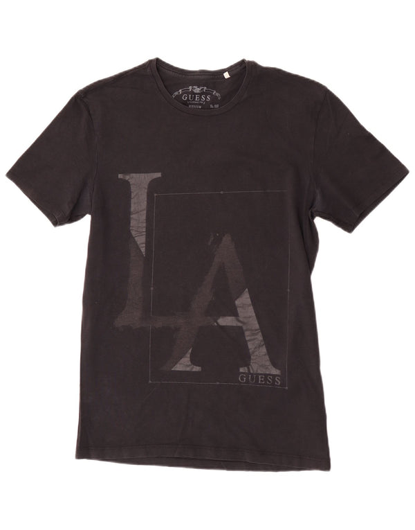 T-shirt grafica da donna Guess Top in cotone nero medio