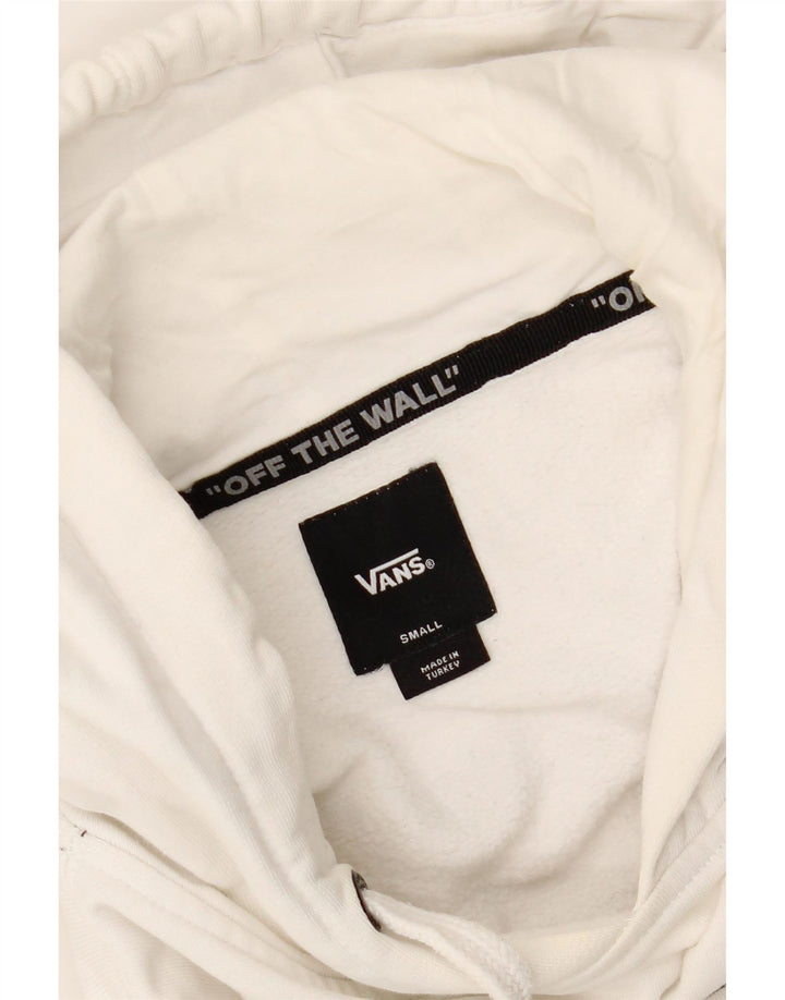 VANS Mens Graphic Hoodie Jumper Small White Cotton Vintage Vans and Second-Hand Vans from Messina Hembry 