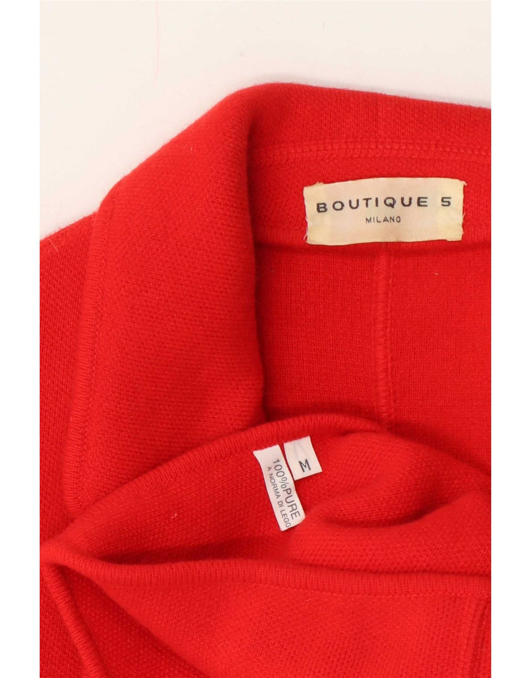 Giacca blazer vintage da donna in maglia a 2 bottoni UK 14 Cashmere rosso medio