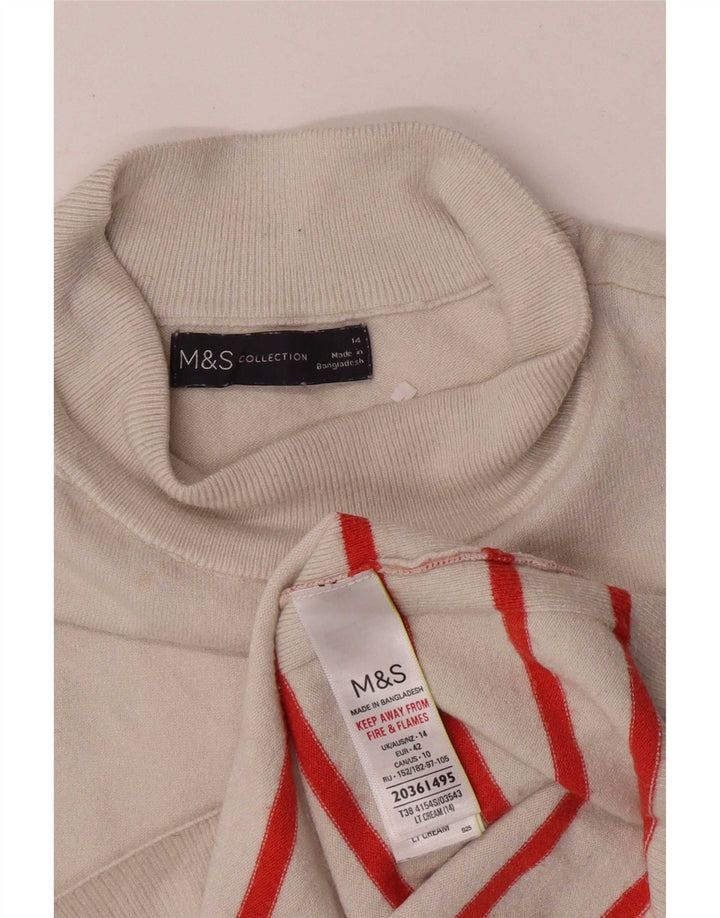 Canotta da donna Marks & Spencer UK 14 Viscosa a righe beige medio