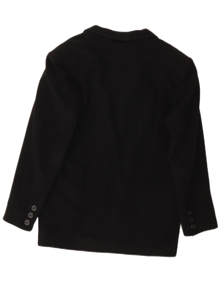 Giacca Blazer 3 Bottoni Benetton Donna IT 42 Media Nera Lana