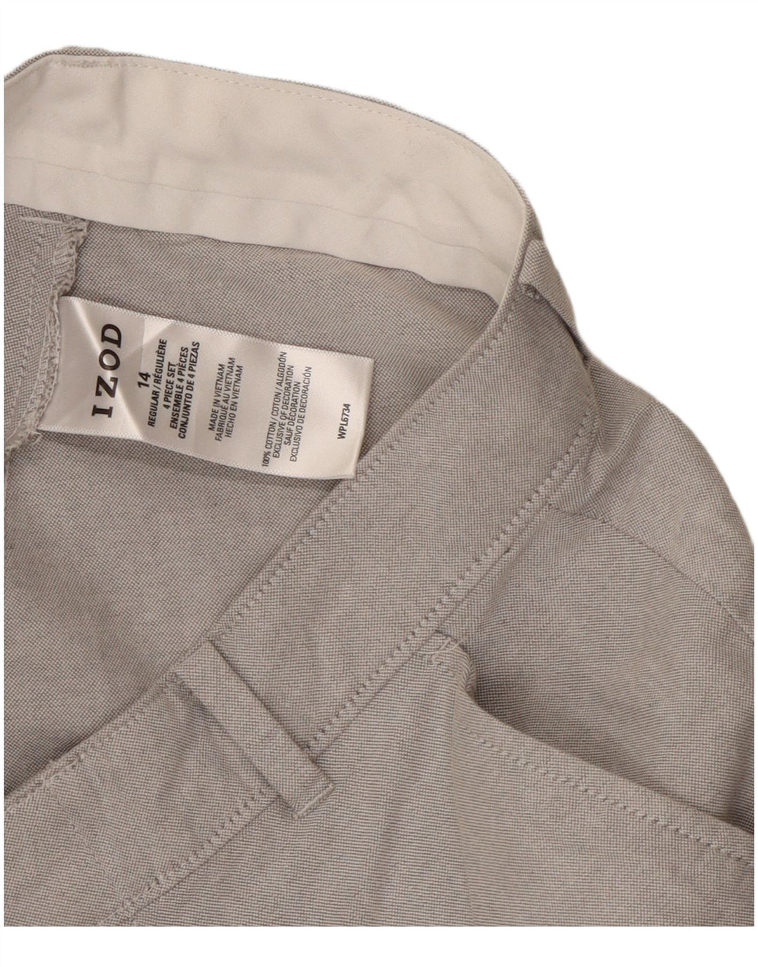 Pantaloni chino dritti da ragazzo Izod 13-14 anni W25 L27 cotone grigio