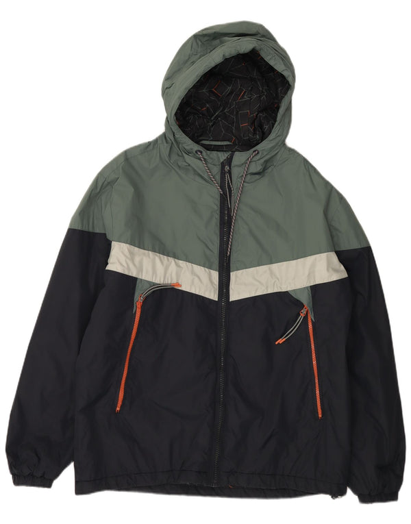 PEPE JEANS Giacca a vento con cappuccio da uomo UK 42 XL Blu navy Colourblock