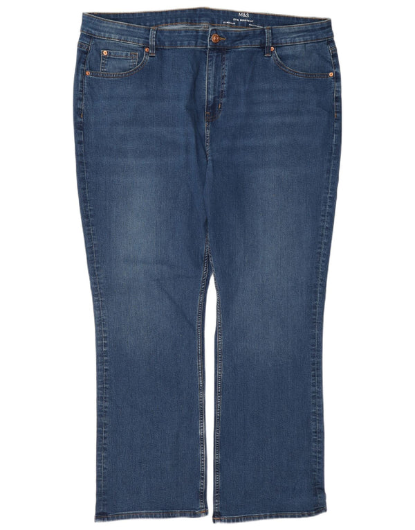 Jeans Bootcut Eva a vita alta da donna Marks & Spencer UK 22 3XL W42 L30 Blu