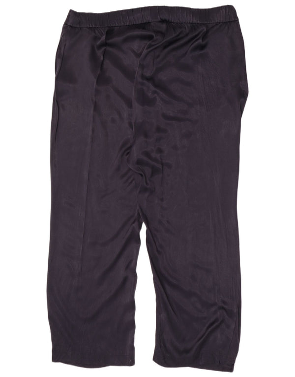 Pantaloni casual a vita alta da donna Marks & Spencer UK 24 4XL W44 L30 Navy Bl
