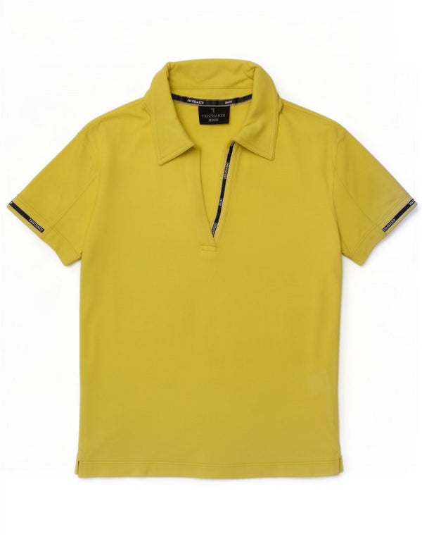 Polo Donna Trussardi Jeans UK 12 Cotone Giallo Medio