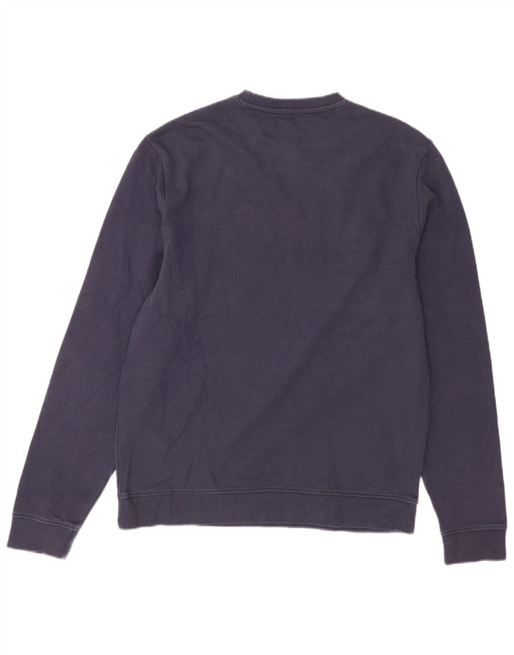 Guess Felpa con grafica da uomo Maglione medio in cotone blu navy