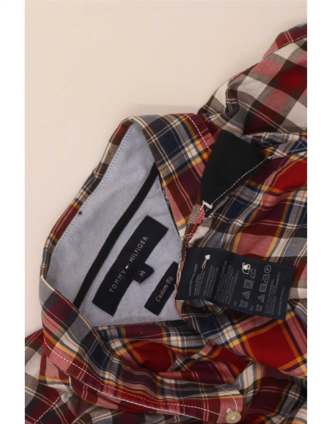 Camicia personalizzata da uomo Tommy Hilfiger in cotone a quadri rossi medi