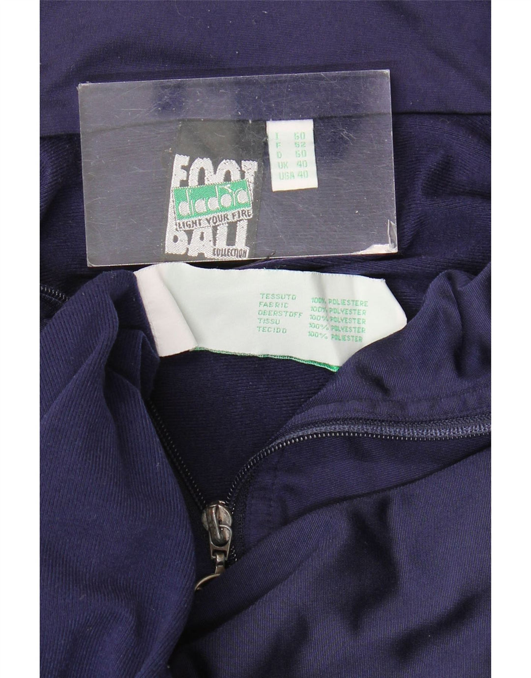 Diadora Uomo Felpa da Track Grafica Giacca Taglia UK 40 Media Blu Navy Poliestere