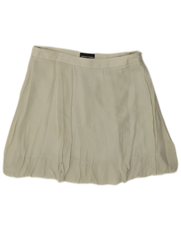 Mini gonna a palloncino da donna Emporio Armani IT 40 piccola W27 seta verde