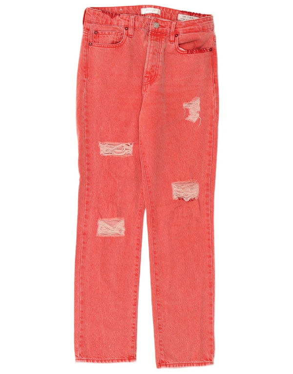 Jeans dritti invecchiati Guess da donna W26 L28 cotone rosso