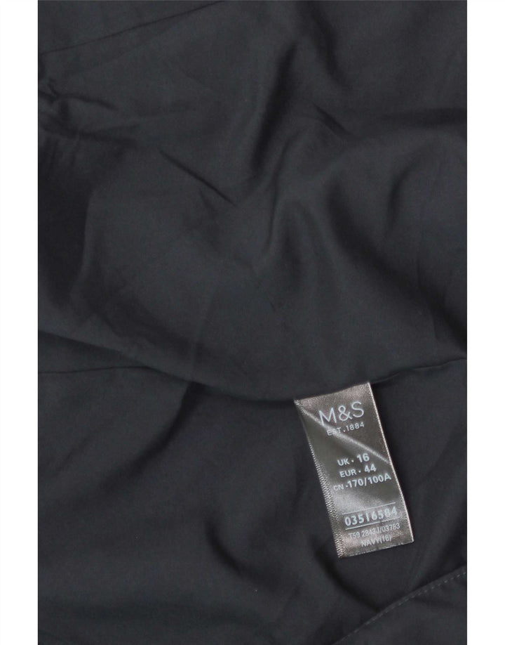 Marks & Spencer Giacca blazer a 2 bottoni da donna UK 16 Large Blu Navy in viscosa