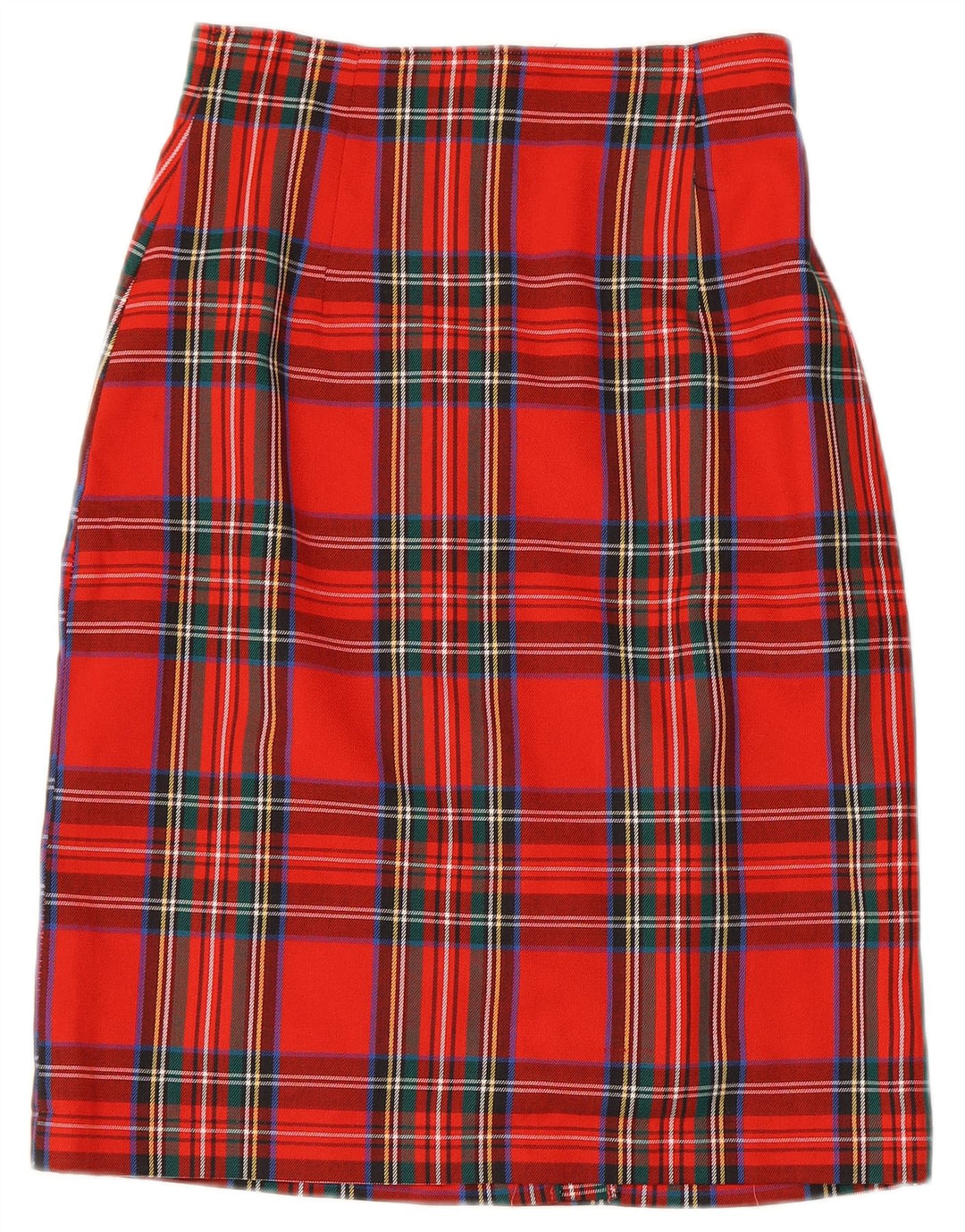 Gonna a tubino vintage da donna UK 9/10 piccola W26 in poliestere a quadri rossi