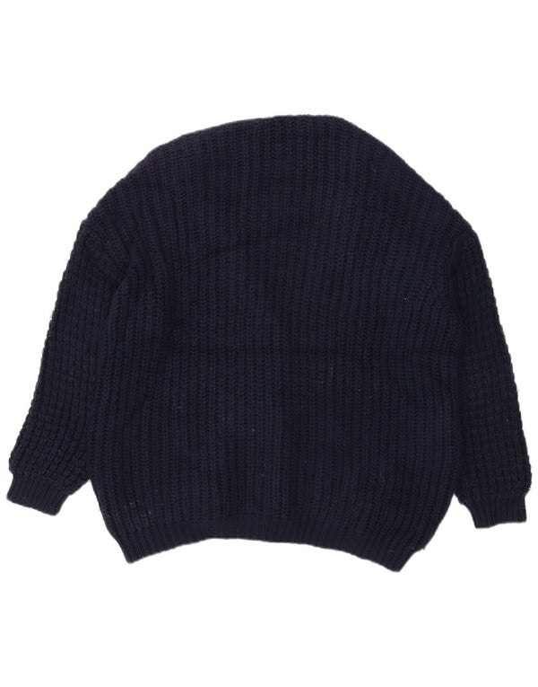 Maglione cardigan oversize da donna Topshop UK 10 piccolo acrilico blu navy