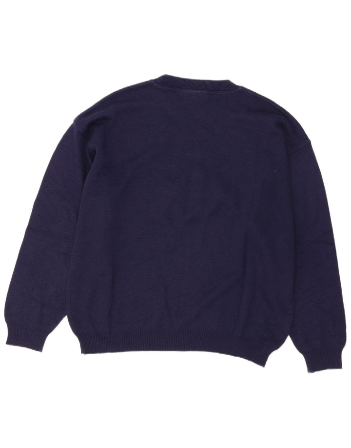 COMPASS CARD Maglione da uomo con grafica girocollo e maglione grande in lana blu navy