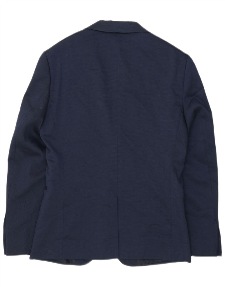Giacca blazer a 2 bottoni da uomo Zara EU 48 poliestere blu navy medio