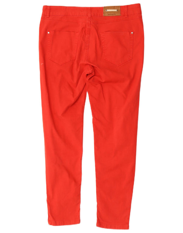 Pantaloni casual slim da donna Zara EU 42 Large W32 L28 Cotone rosso