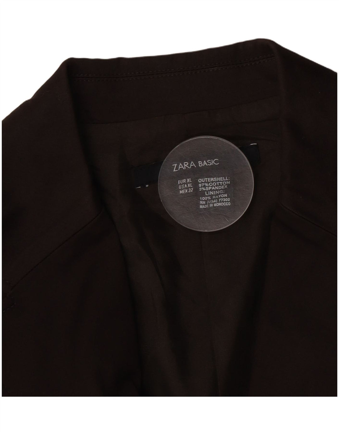 Giacca blazer a 2 bottoni da donna Zara UK 18 XL cotone marrone