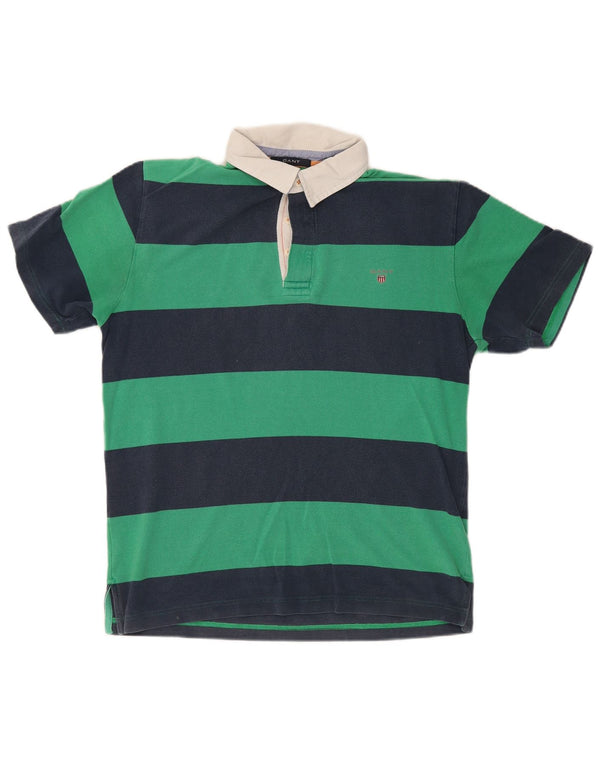 Polo da rugby da uomo Gant, grande, in cotone a righe blu navy