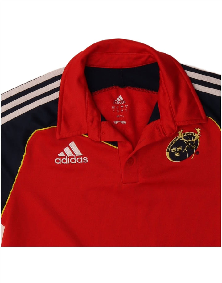 Polo grafica da uomo ADIDAS Munster Rugby, colore rosso medio