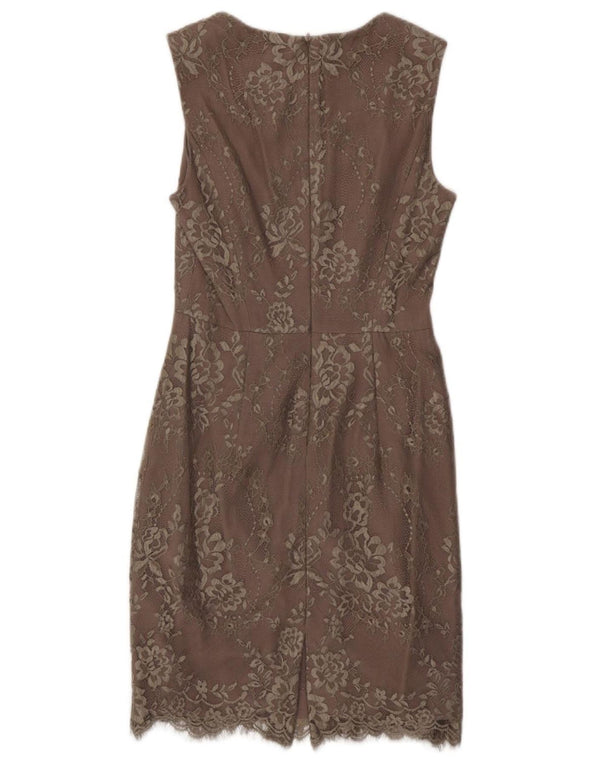 L.K. BENNETT Abito tubino senza maniche da donna UK 8 Piccolo nylon floreale viola