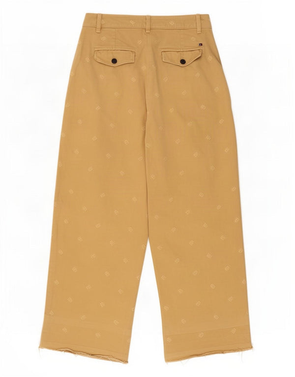 Pantaloni chino grafici da donna Tommy Hilfiger UK 10 piccoli W28 L27 Beige