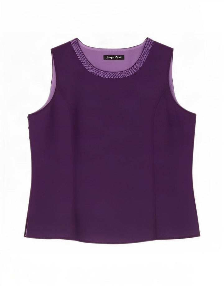 Camicetta senza maniche da donna Jacques Vert UK 16 Large Viola Poliestere