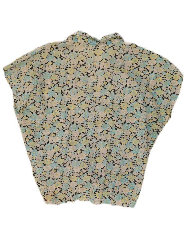 Camicetta camicia vintage da donna vestibilità ampia IT 44 floreale multicolore medio