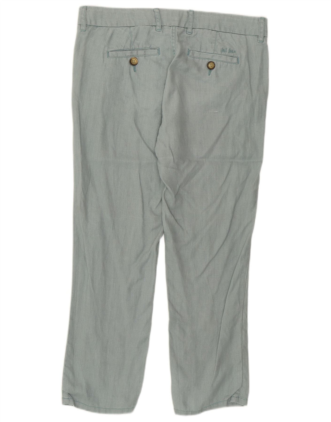 FAT FACE Pantaloni casual dritti da donna UK 10 Small W32 L25 Lino verde