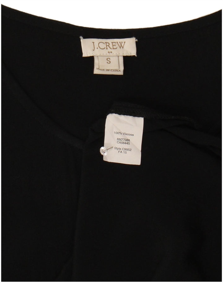 J. CREW Camicetta a maniche lunghe da donna UK 10 piccola viscosa nera