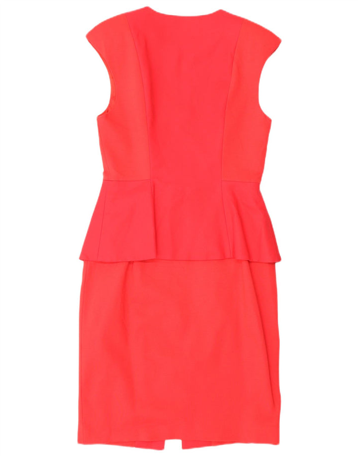 Abito peplo senza maniche da donna Ted Baker taglia 2 piccolo cotone rosso