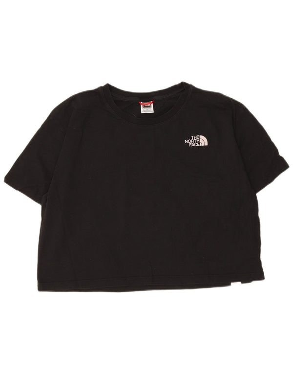 T-shirt grafica corta da donna The North Face Top UK 16 grande cotone nero