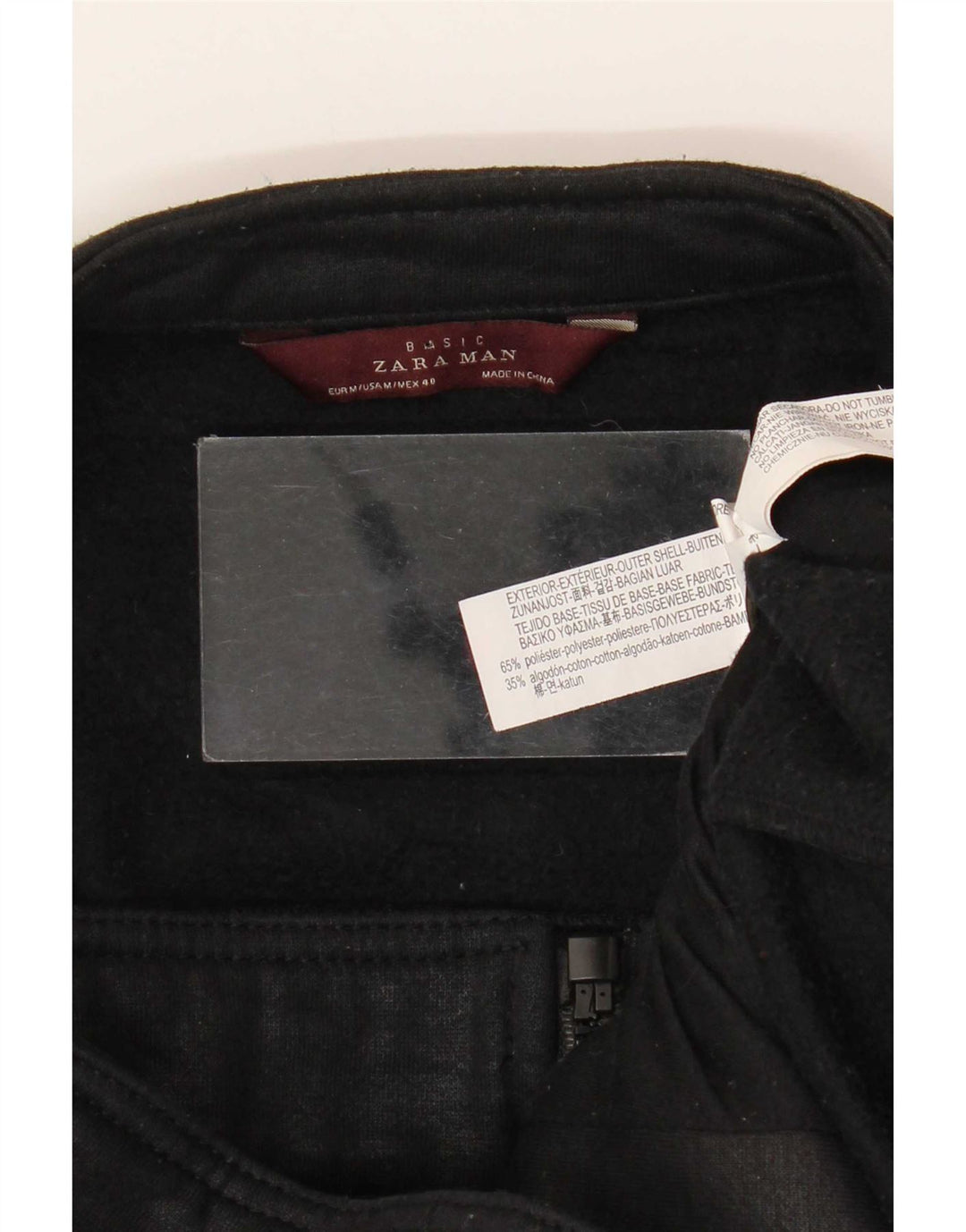 Giubbotto bomber da uomo Zara UK 38 poliestere nero medio