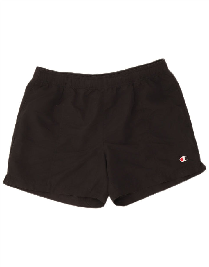 Pantaloncini sportivi da uomo Champion grandi in poliestere nero