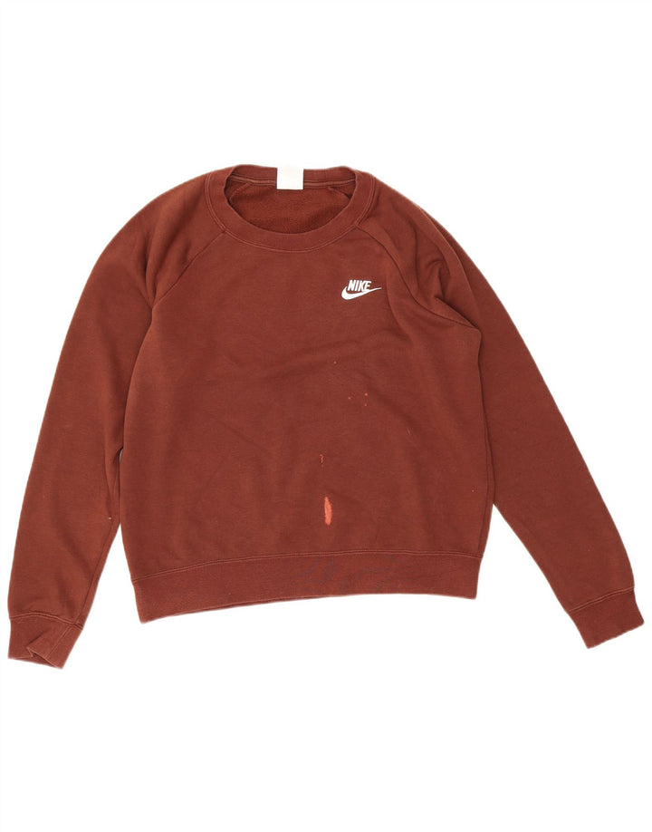 Felpa oversize da donna Nike UK 10 piccola in cotone marrone