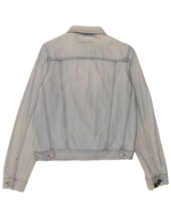 Giacca in denim da donna Topshop UK 10 piccolo cotone blu