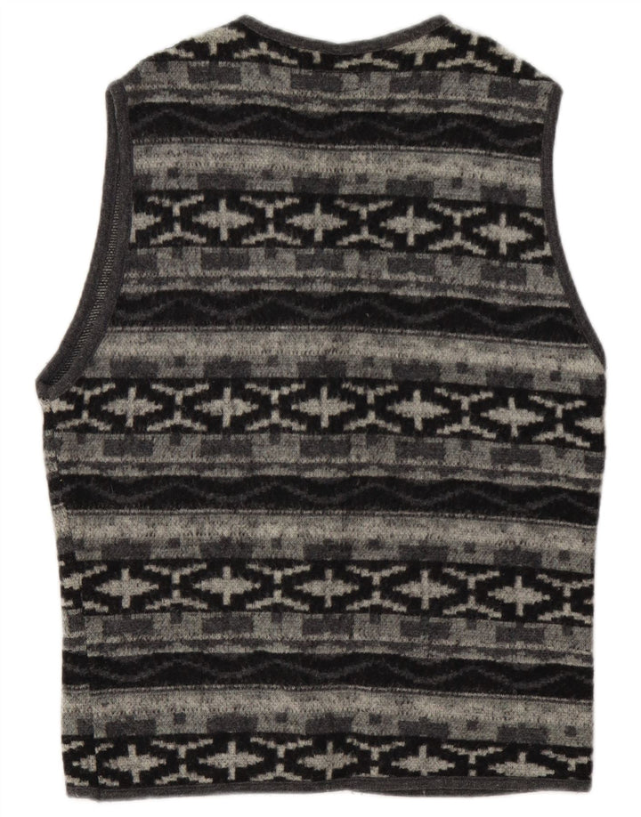 Maglione cardigan senza maniche da uomo Alcatraz piccolo grigio geometrico