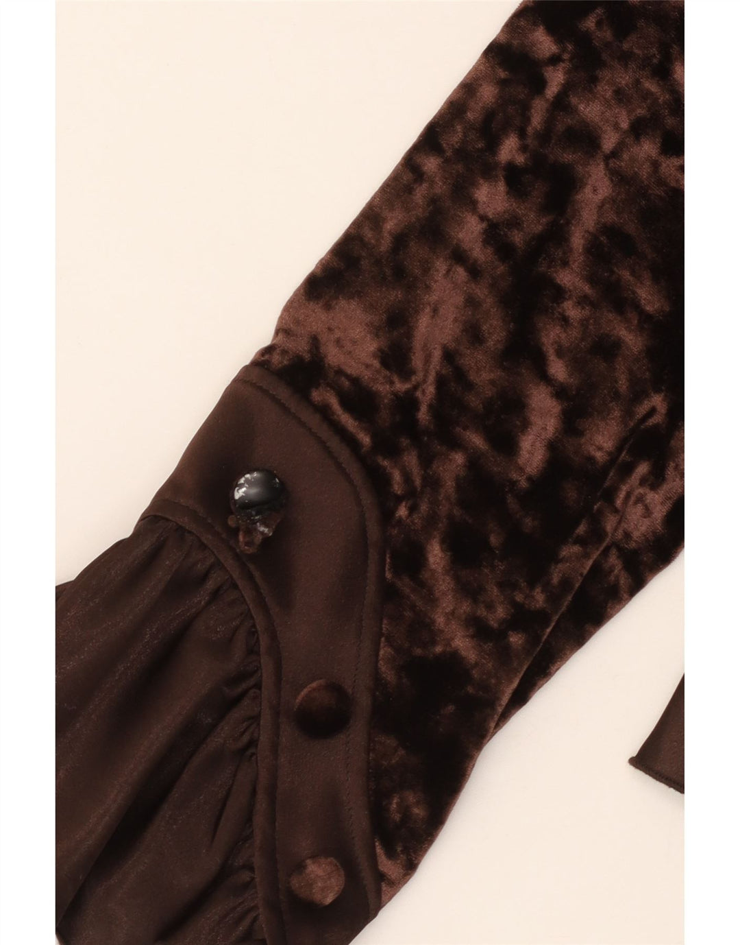 JOSEPH RIBKOFF Camicetta camicia in velluto da donna UK 16 Large Marrone Poliestere