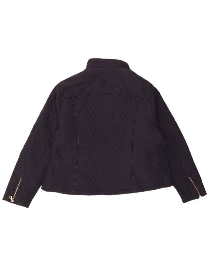 Giacca trapuntata da donna Marks & Spencer UK 22 3XL poliestere blu navy