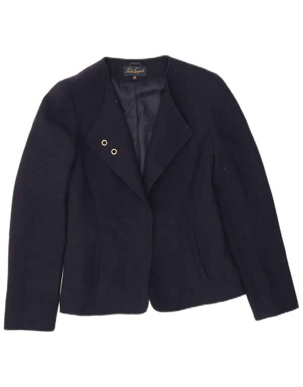 Luisa Spagnoli Womens Open Blazer Jacket IT 42 Medium Navy Blue