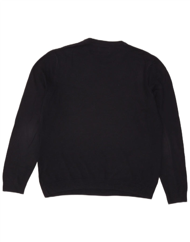Maglione maglione girocollo da uomo Marks & Spencer grande acrilico blu navy