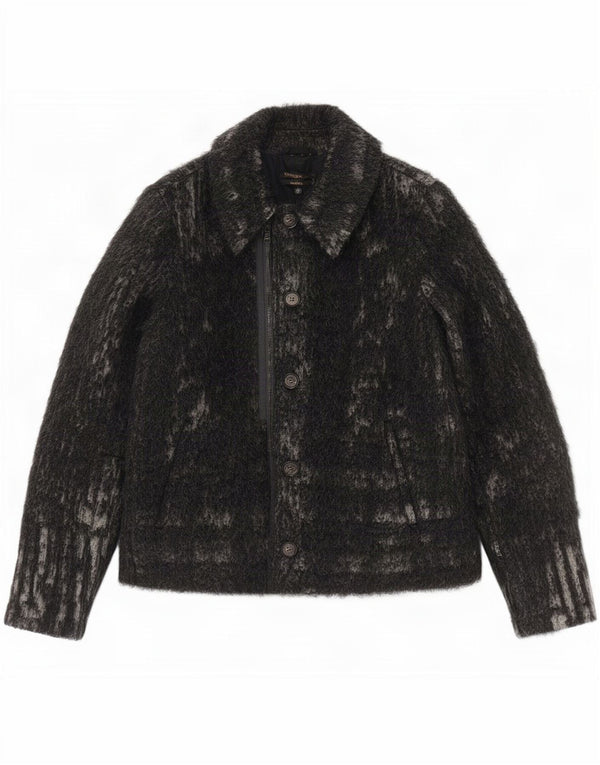 Giacca bomber oversize da donna Diesel UK 6 XS lana screziata grigia