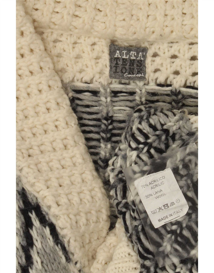 Maglione cardigan da uomo Altatensione medio bianco sporco Fair Isle acrilico