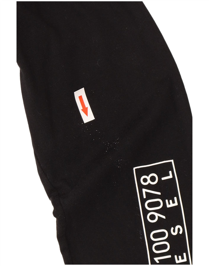 Maglione da uomo Diesel con zip grafica e collo piccolo in cotone nero